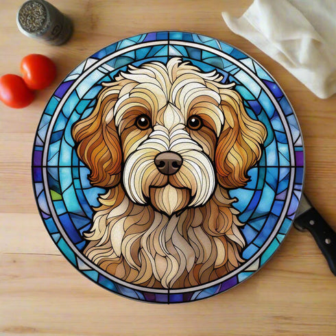 Cavapoo Glass Suncatcher Worktop Saver